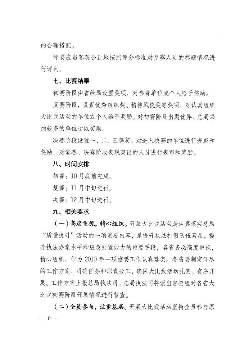 國家質(zhì)量監(jiān)督檢驗檢疫總局《關(guān)于印發(fā)<全國質(zhì)檢系統(tǒng)開展執(zhí)法打假大比武活動實施方案>的通知》